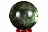 Flashy, Polished Labradorite Sphere - Great Color Play #180629-1